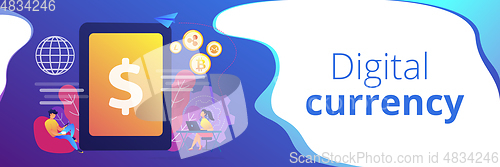 Image of Digital currency concept banner header.