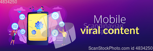 Image of Mobile content concept banner header.