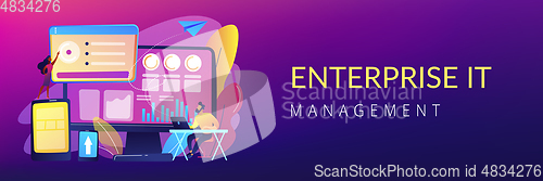 Image of Enterprise IT management concept banner header.
