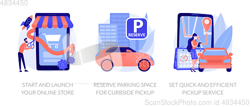 Image of Online store pickup service abstract concept vector illustrations.