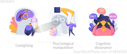 Image of Mental abuse abstract concept vector illustrations.