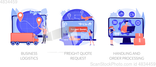 Image of Smart logistics technologies abstract concept vector illustrations.