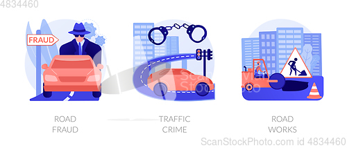 Image of Road safety abstract concept vector illustrations.