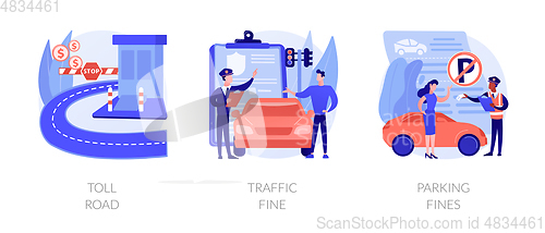 Image of Driving rules violation abstract concept vector illustrations.