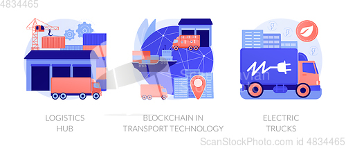 Image of Global logistics center abstract concept vector illustrations.