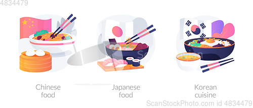 Image of Asian food abstract concept vector illustrations.
