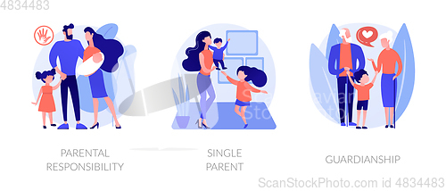 Image of Child custody abstract concept vector illustrations.