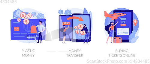 Image of Electronic transactions abstract concept vector illustrations.