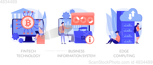 Image of IT infrastructure and technology integration abstract concept vector illustrations.