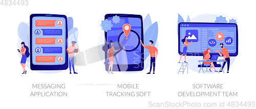 Image of Smartphone application abstract concept vector illustrations.