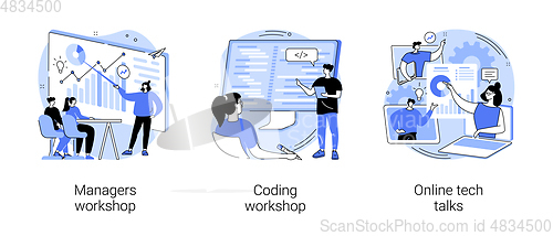 Image of Employee skills training abstract concept vector illustrations.