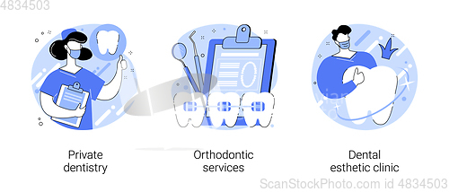 Image of Teeth healthcare abstract concept vector illustrations.