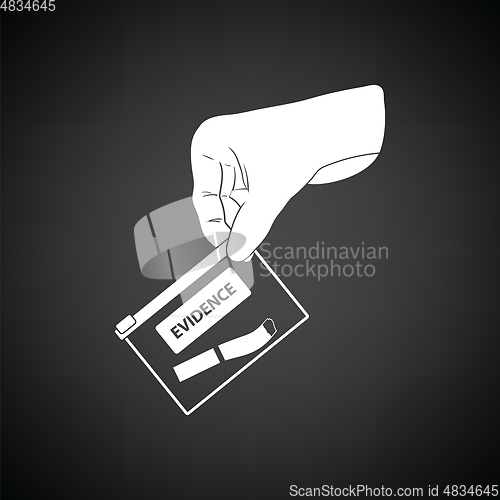 Image of Hand holding evidence pocket icon