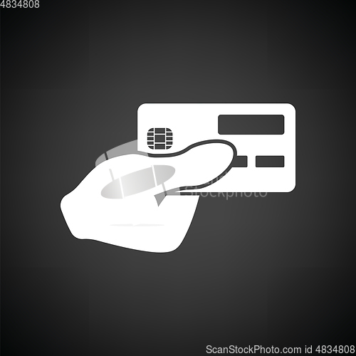 Image of Hand holding credit card icon