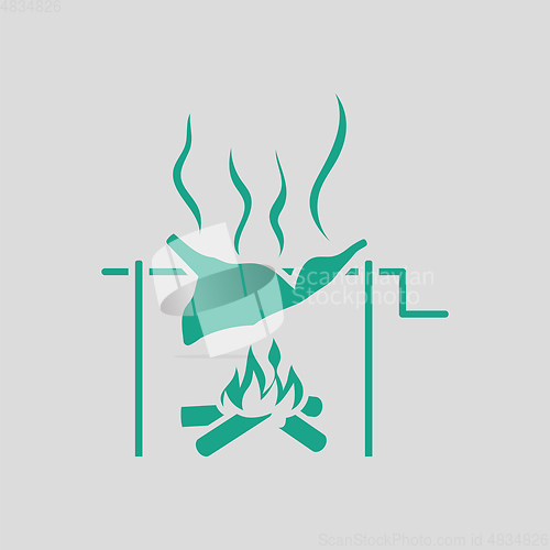 Image of Roasting meat on fire icon