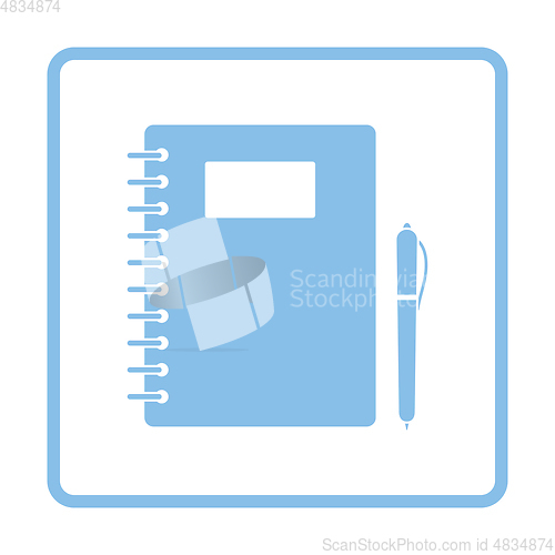 Image of Exercise book with pen icon