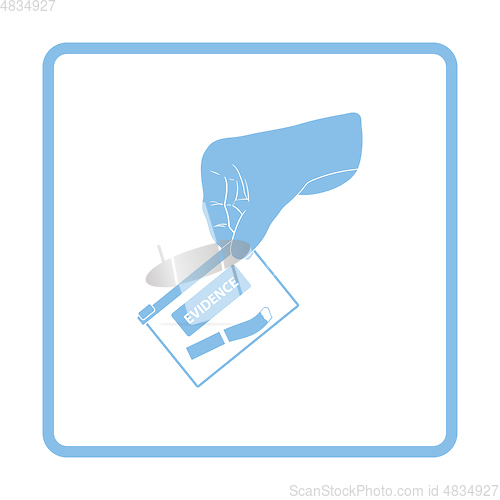 Image of Hand holding evidence pocket icon