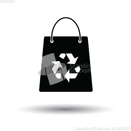 Image of Shopping bag with recycle sign icon