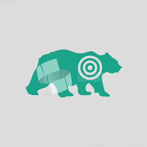 Image of Bear silhouette with target  icon