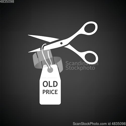 Image of Scissors cut old price tag icon