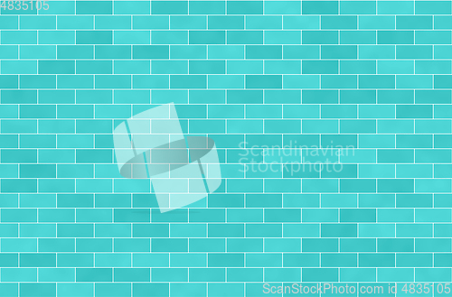 Image of Wall of turquoise bricks, abstract seamless background