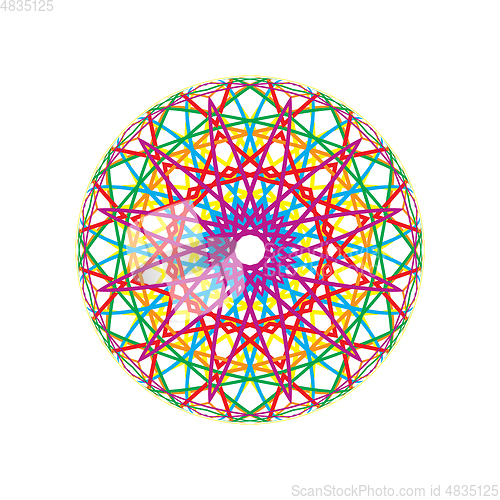 Image of Abstract sphere from colorful lines pattern