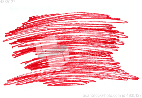 Image of Abstract bright red touches texture on white