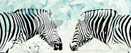 Image of Portrait of two Zebras abstract