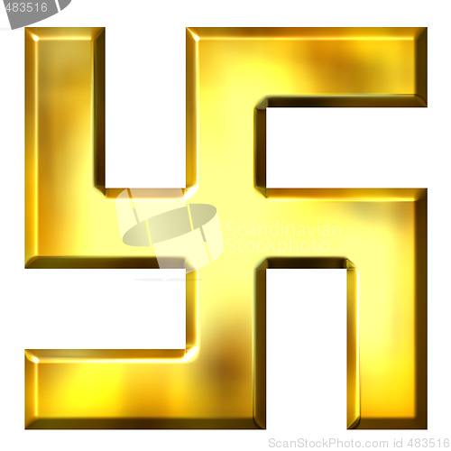 Image of 3D Golden Swastika