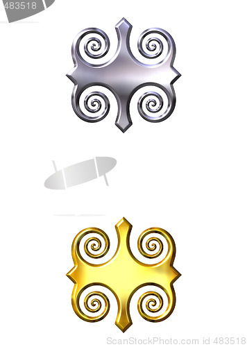 Image of 3d golden and silver ornaments