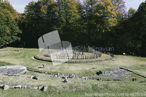 Image of view of religious temple at Sarmisegetusa Regia