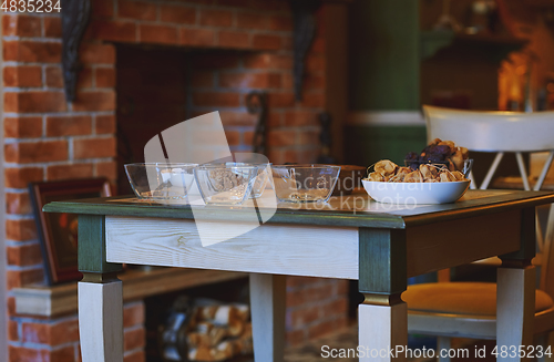 Image of Table at home served with vegetarian food