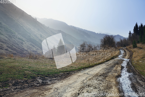 Image of Country road in mountain area of Europe