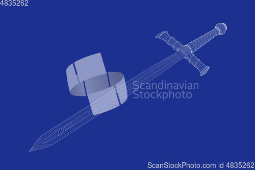 Image of 3d model of medieval sword