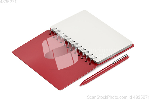 Image of Open notebook and pen