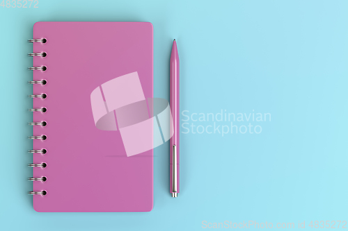 Image of Pink notebook and pen
