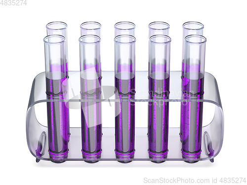 Image of Test tubes with purple liquid