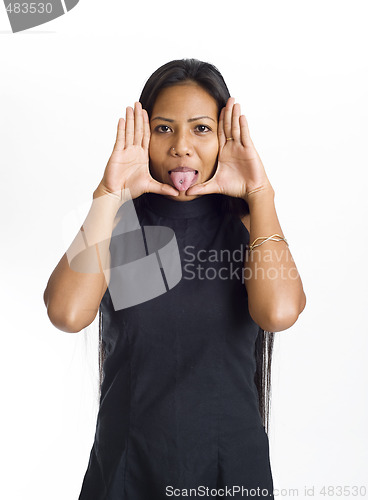 Image of young asian woman framed face