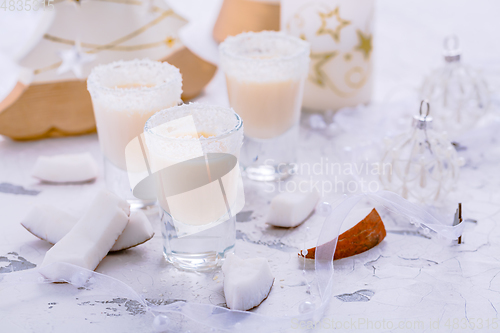 Image of Small coconut liquor or eggnog for Christmas