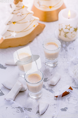 Image of Small coconut liquor or eggnog for Christmas