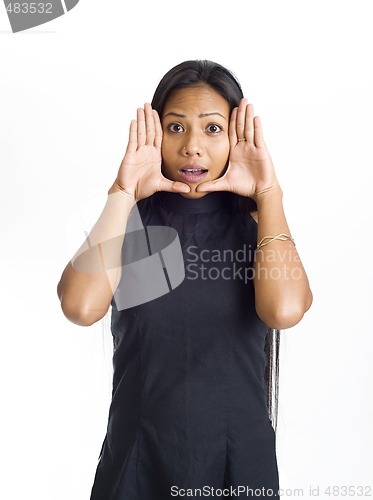 Image of young asian woman framed face