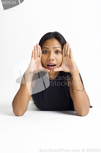 Image of young asian woman framed face