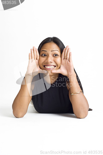 Image of young asian woman framed face