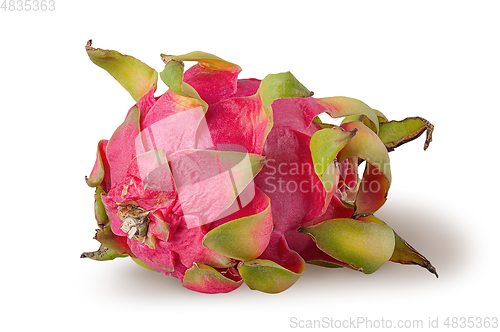 Image of Dragon fruit horizontally rotated isolated on white