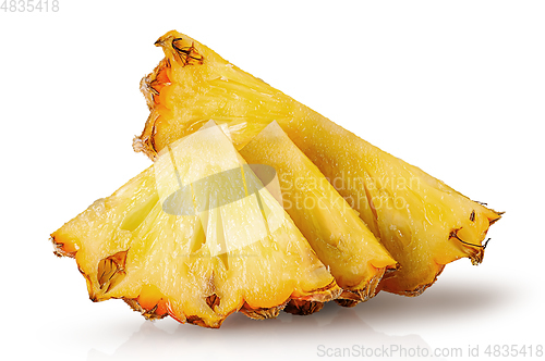 Image of Several slices of pineapple one after another