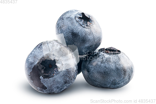 Image of Small heap of blueberries isolated on white