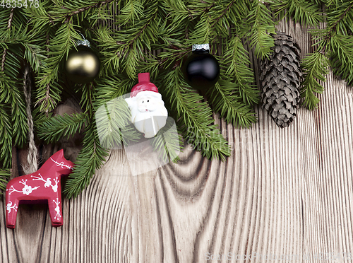 Image of Christmas Decoration with Spruce Branch