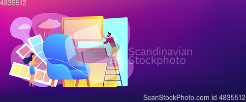Image of Interior design concept banner header.