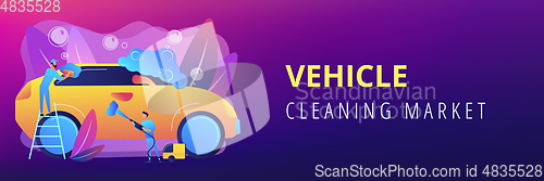 Image of Car wash service concept banner header.