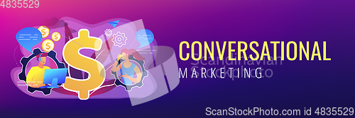 Image of Conversational sales concept banner header.